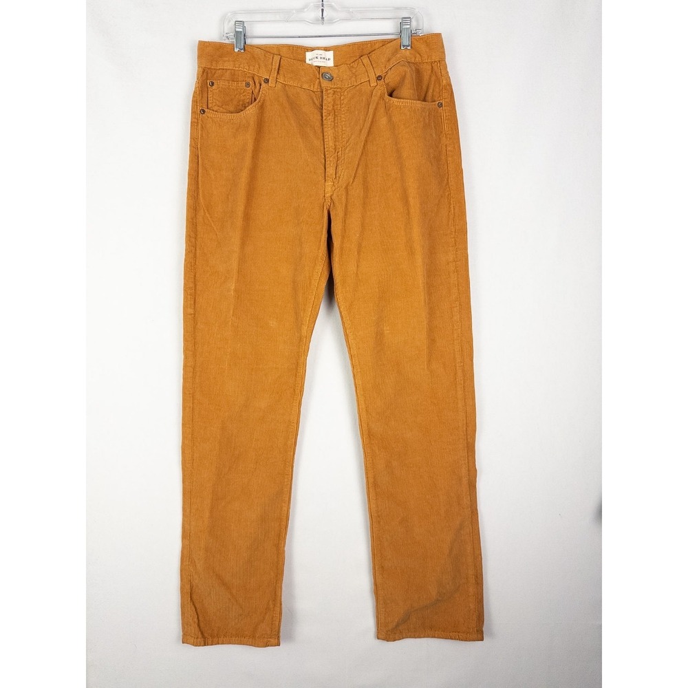 Duck Head Corduroy Pants Mens 35X32 Tan Casual Flat Front 5 Pockets 100% Cotton